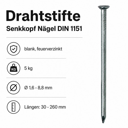 Drahtstifte senkkopf nägel - drahtstifte,
